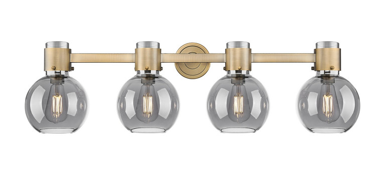 Innovations - 464-4W-BB-G464B-7SM - Four Light Bath Vanity - Downtown Urban - Brushed Brass