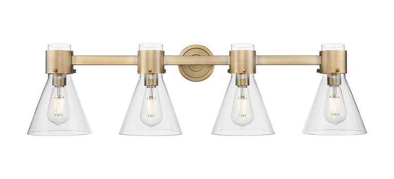Innovations - 464-4W-BB-G464C-7CL - Four Light Bath Vanity - Downtown Urban - Brushed Brass