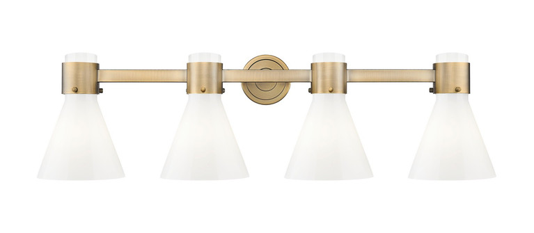 Innovations - 464-4W-BB-G464C-7GW - Four Light Bath Vanity - Downtown Urban - Brushed Brass