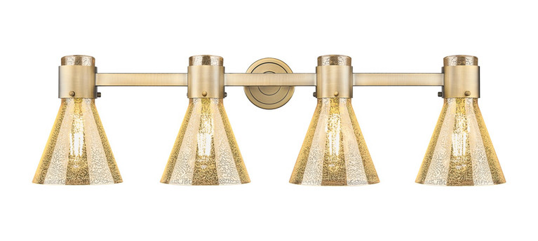 Innovations - 464-4W-BB-G464C-7ME - Four Light Bath Vanity - Downtown Urban - Brushed Brass