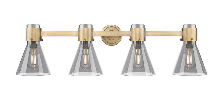 Innovations - 464-4W-BB-G464C-7SM - Four Light Bath Vanity - Downtown Urban - Brushed Brass