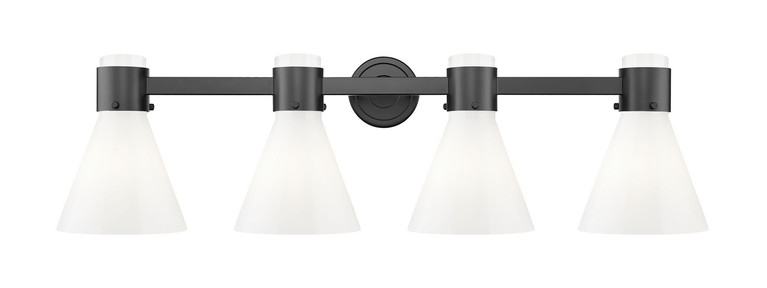 Innovations - 464-4W-BK-G464C-7GW - Four Light Bath Vanity - Downtown Urban - Matte Black