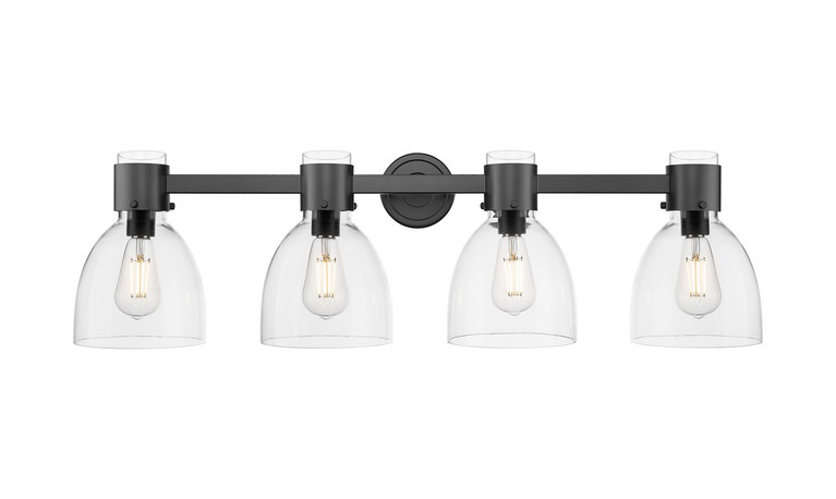 Innovations - 464-4W-BK-G464D-7CL - Four Light Bath Vanity - Downtown Urban - Matte Black