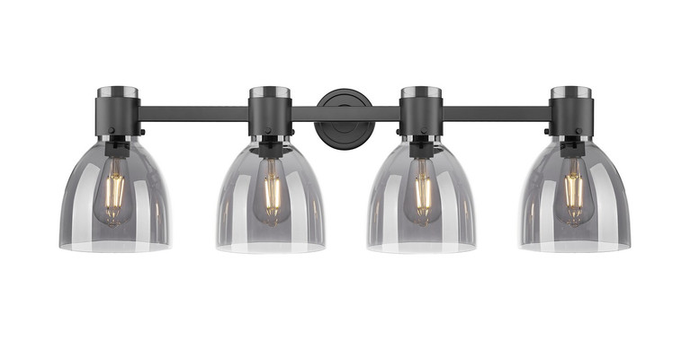Innovations - 464-4W-BK-G464D-7SM - Four Light Bath Vanity - Downtown Urban - Matte Black