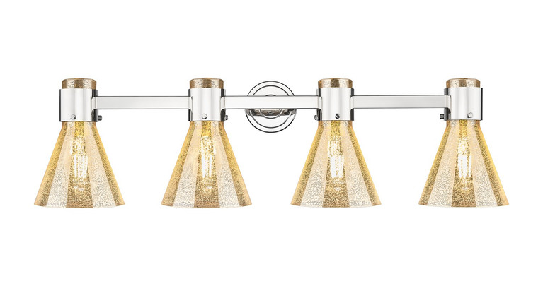 Innovations - 464-4W-PN-G464C-7ME - Four Light Bath Vanity - Downtown Urban - Polished Nickel