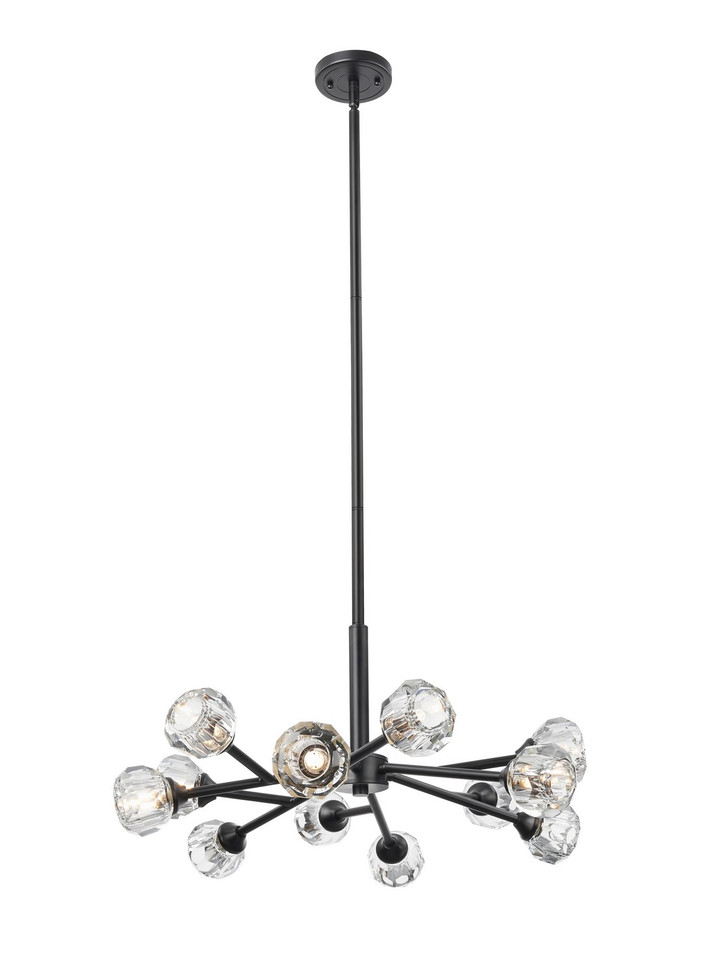 Innovations - 465-12CR-BK-G465-CL - LED Chandelier - Downtown Urban - Matte Black