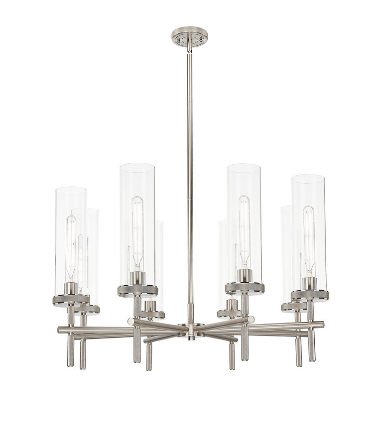 Innovations - 471-8CR-SN-G471-12CL - Eight Light Chandelier - Downtown Urban - Satin Nickel