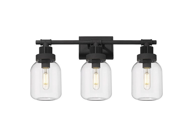Innovations - 472-3W-TBK-G472-6CL - LED Bath Vanity - Downtown Urban - Textured Black