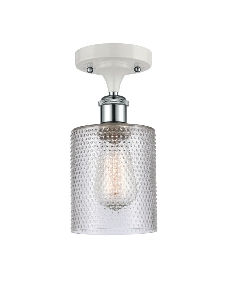 Innovations - 516-1C-WPC-G112 - One Light Semi-Flush Mount - Ballston - White Polished Chrome