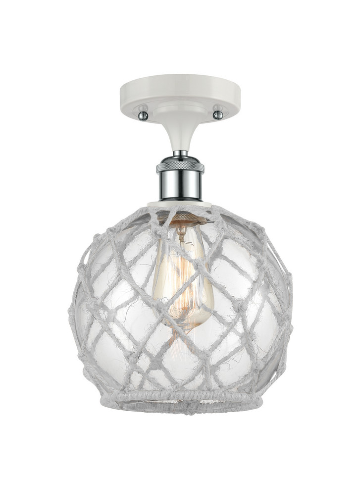 Innovations - 516-1C-WPC-G122-8RW-LED - LED Semi-Flush Mount - Ballston - White Polished Chrome