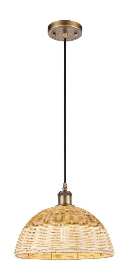 Innovations - 516-1P-BB-NBD2-12-NAT - One Light Mini Pendant - Ballston - Brushed Brass