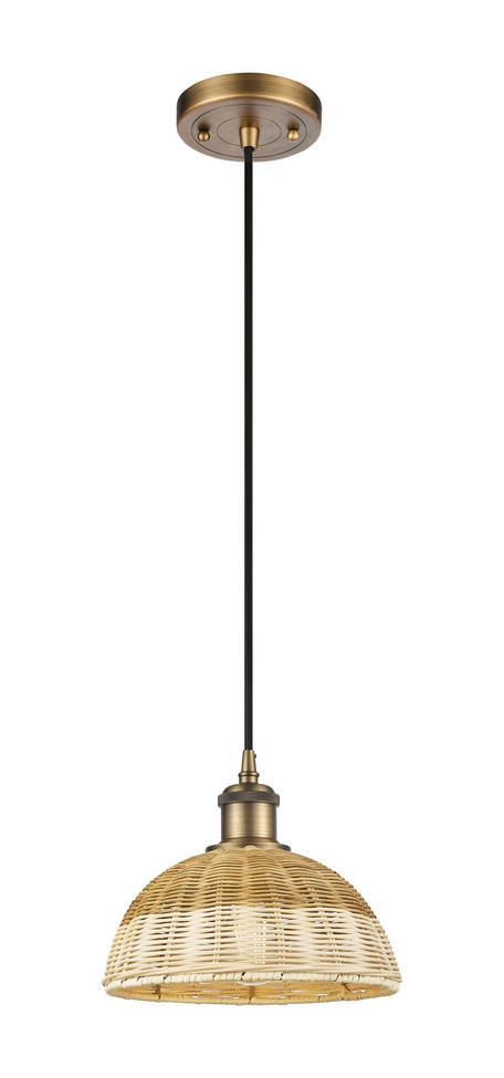 Innovations - 516-1P-BB-NBD2-9-NAT - One Light Mini Pendant - Ballston - Brushed Brass