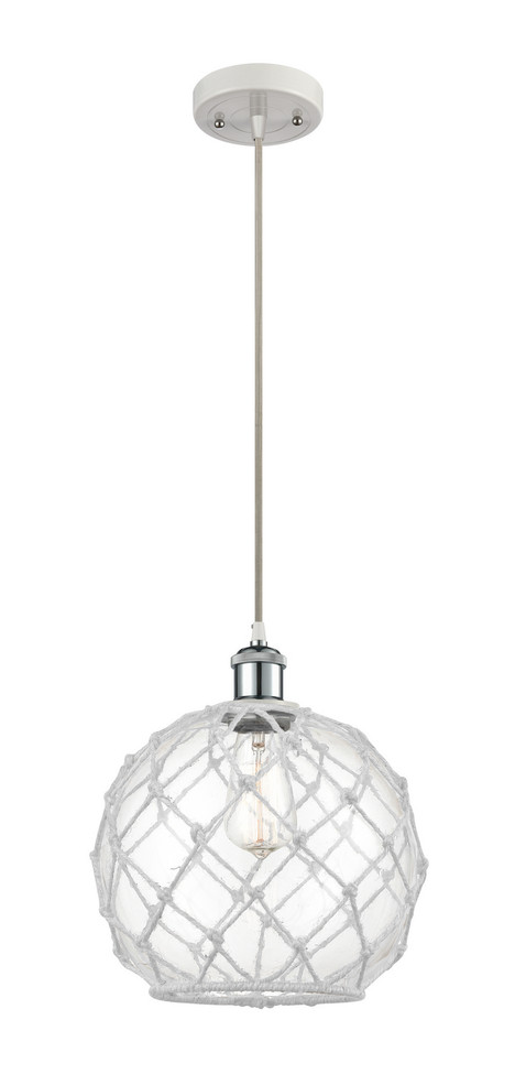 Innovations - 516-1P-WPC-G122-10RW - One Light Mini Pendant - Ballston - White Polished Chrome
