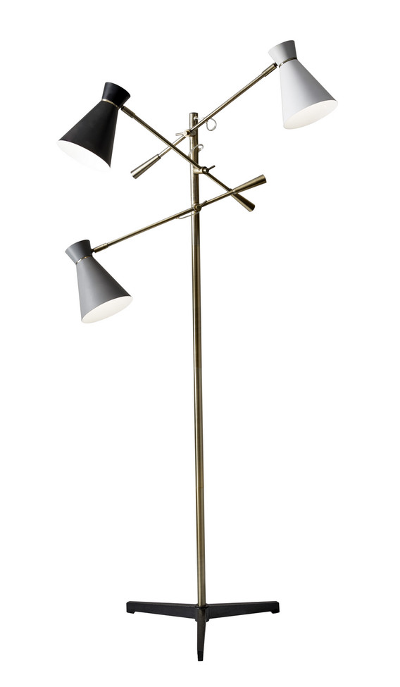 Adesso Home - 3282-21 - Three Light Floor Lamp - Lyle - Antique Brass