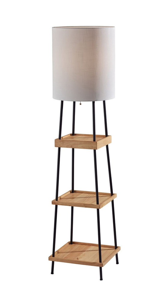 Adesso Home - 3459-12 - Floor Lamp - Henry - Black W/ Natural Wood