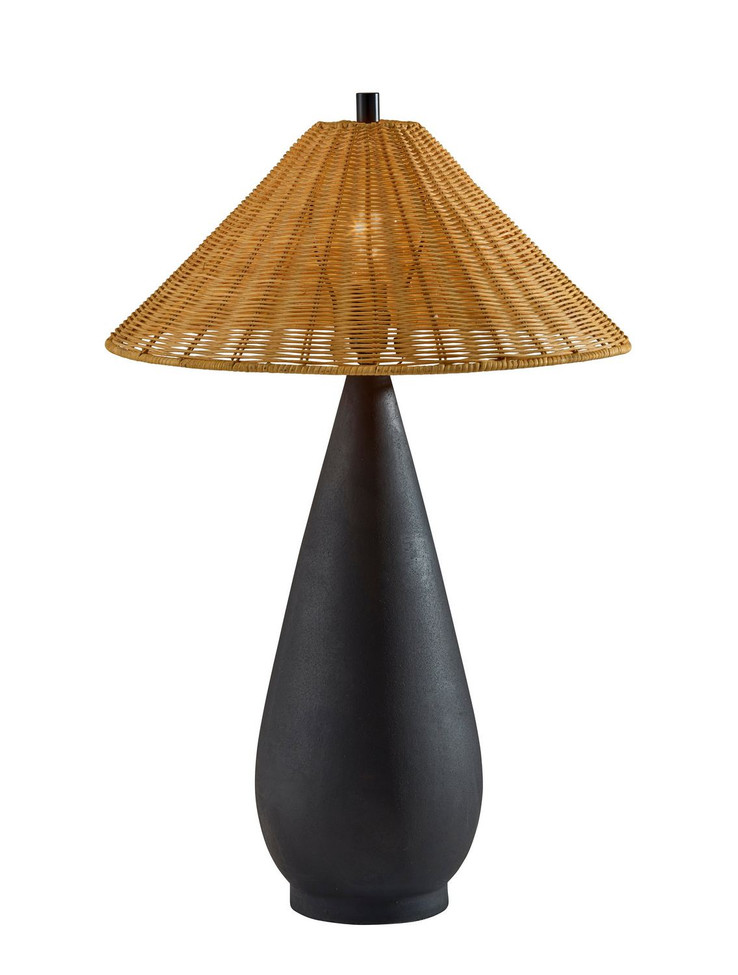 Adesso Home - 9405-01 - Table Lamp - Lorelei - Black Roughed Ceramic