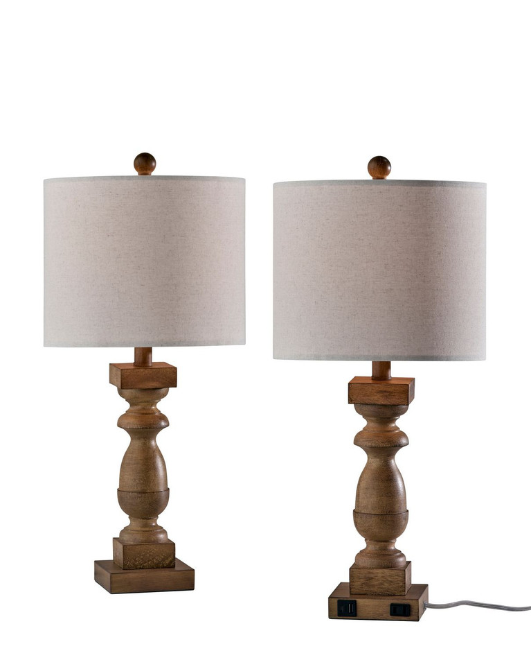 Adesso Home - SL0377-15 - 2 Pc Table Lamp Pack - Jolene - Natural Finsh With Linen