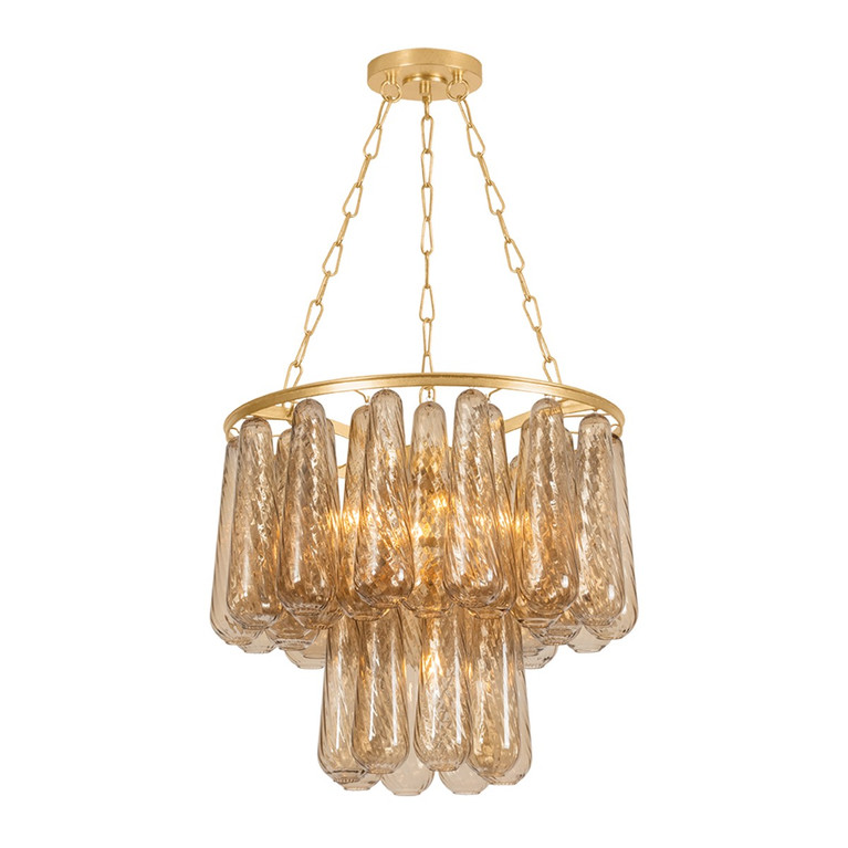 Corbett Lighting - 581-27-VGL - Five Light Chandelier - Milos - Vintage Gold Leaf