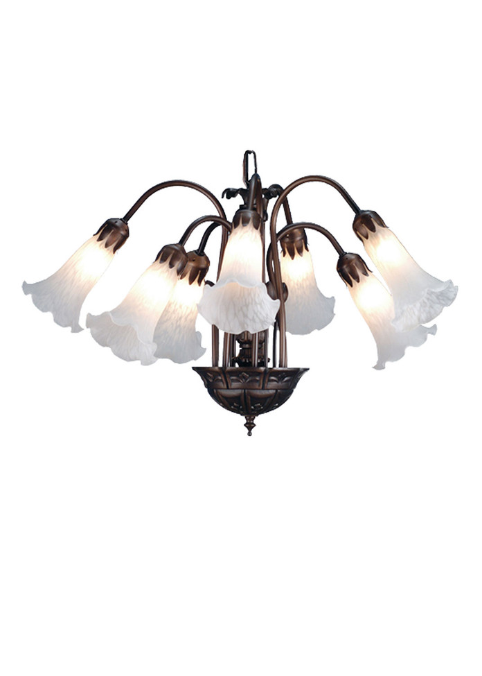 Meyda Tiffany - 11621 - Seven Light Chandelier - White - Mahogany Bronze