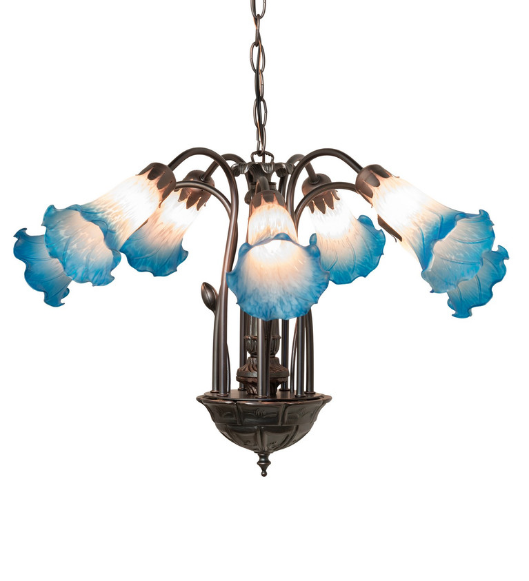 Meyda Tiffany - 11687 - Seven Light Chandelier - Pink/Blue - Mahogany Bronze