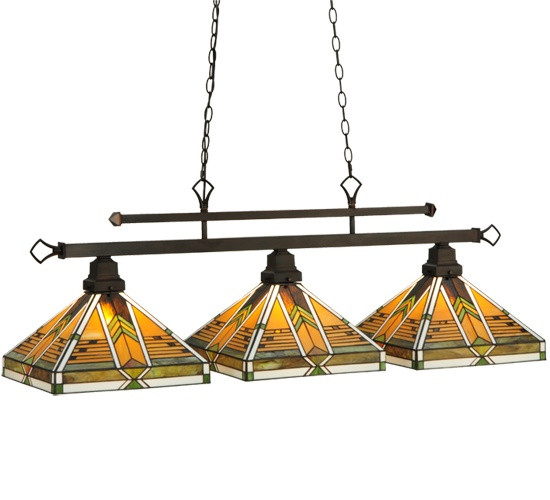 Meyda Tiffany - 130753 - Three Light Island Pendant - Abilene - Mahogany Bronze
