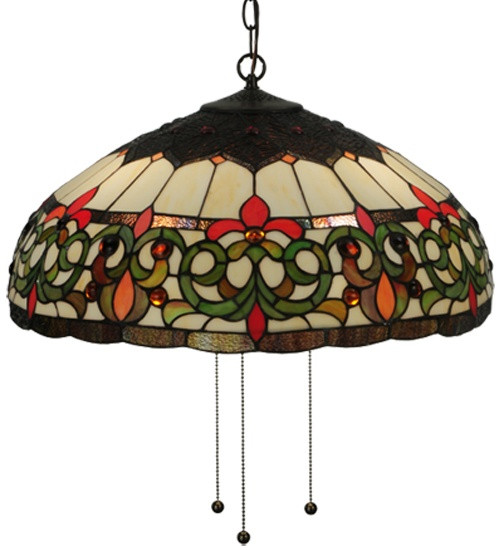 Meyda Tiffany - 130757 - Three Light Pendant - Creole - Mahogany Bronze