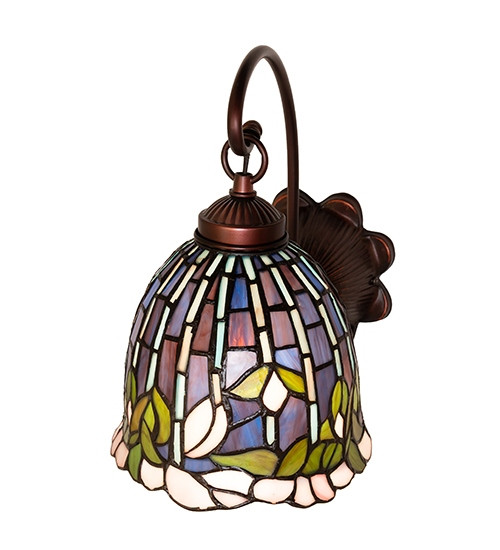 Meyda Tiffany - 244809 - One Light Wall Sconce - Tiffany Flowering Lotus - Mahogany Bronze