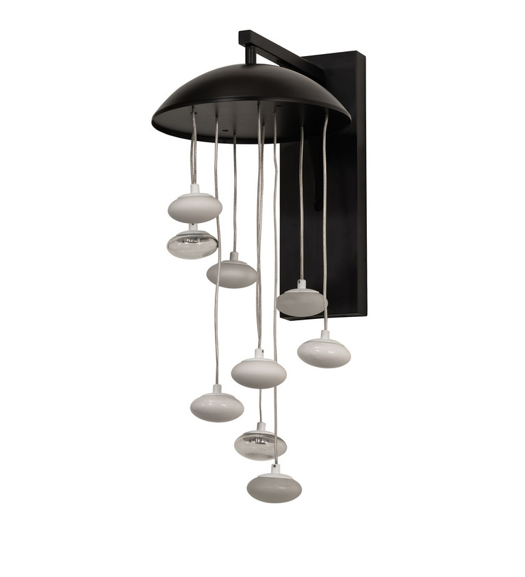 Meyda Tiffany - 258610 - LED Wall Sconce - Nuageux - Matte Black And Matte White