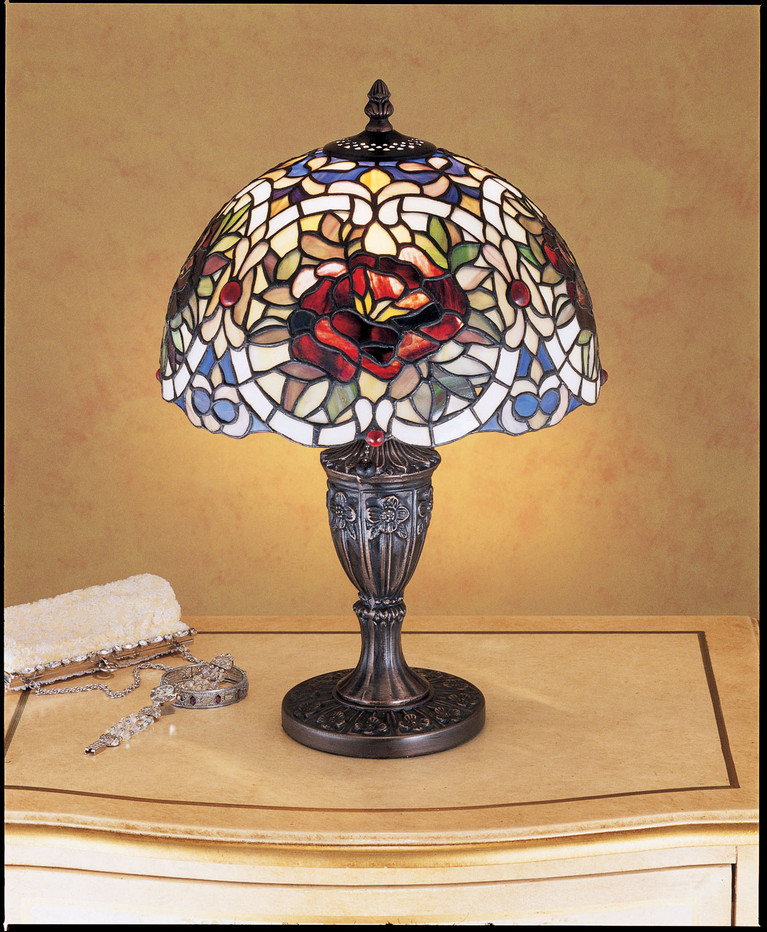 Meyda Tiffany - 26675 - One Light Accent Lamp - Renaissance Rose - Mahogany Bronze