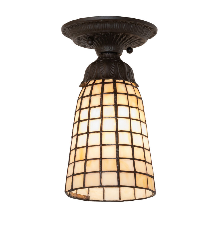 Meyda Tiffany - 283987 - One Light Flushmount - Terra Bone - No Ring Oil Rubbed Bronze