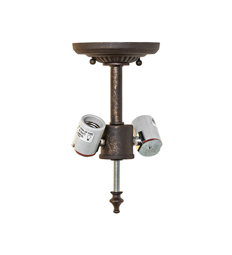 Meyda Tiffany - 293737 - Two Light Flush Mount Hardware - Classic - Antique Brass Matte