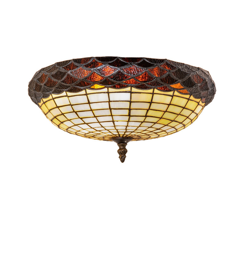 Meyda Tiffany - 295996 - Three Light Flush Mount - Acorn - White Matte