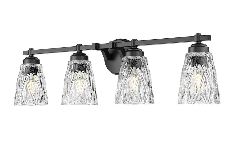 Z-Lite - 1960-4V-MB - Four Light Vanity - Andree - Matte Black