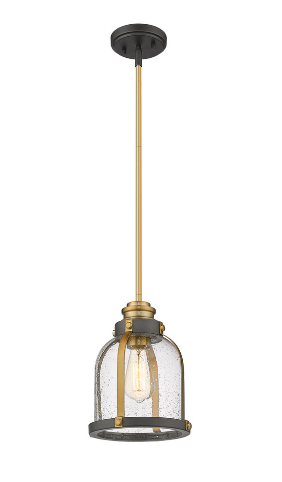 Z-Lite - 337MP-BRZ+HB - One Light Pendant - Burren - Bronze + Brass