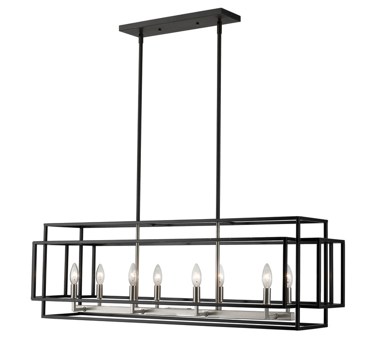 Z-Lite - 454-44L-BK-BN - Eight Light Linear Chandelier - Titania - Black + Brushed Nickel