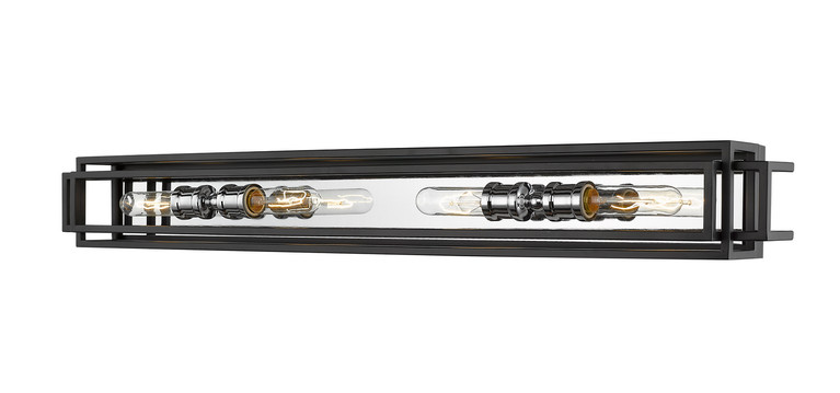 Z-Lite - 454-4V-BK-CH - Four Light Vanity - Titania - Black + Chrome