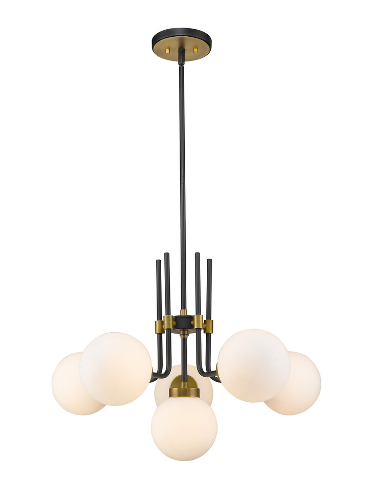 Z-Lite - 477-6MB-OBR - Six Light Chandelier - Parsons - Matte Black + Olde Brass