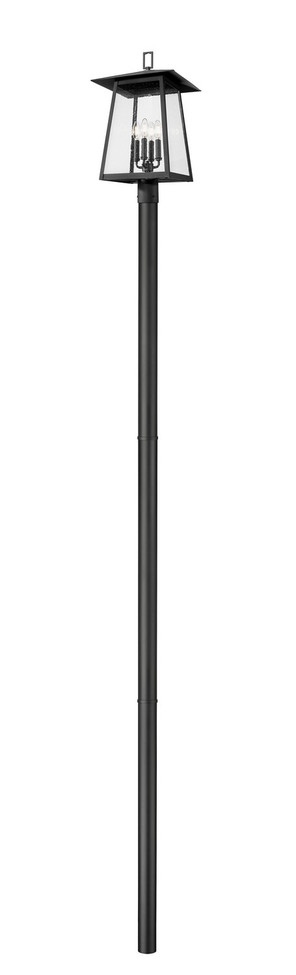Z-Lite - 5015PHBR-5009P120-BK - Four Light Outdoor Post Mounted Fixture - Rainer - Black