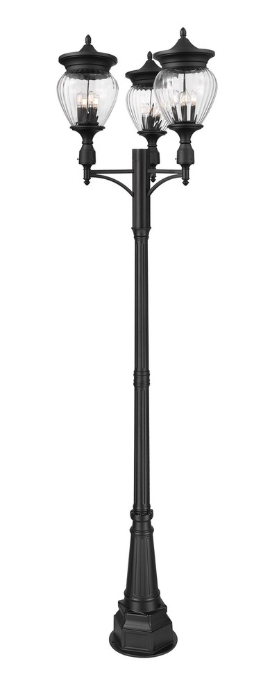 Z-Lite - 5016PHBR-3-564P-BK - Four Light Outdoor Post Mounted Fixture - Davina - Black