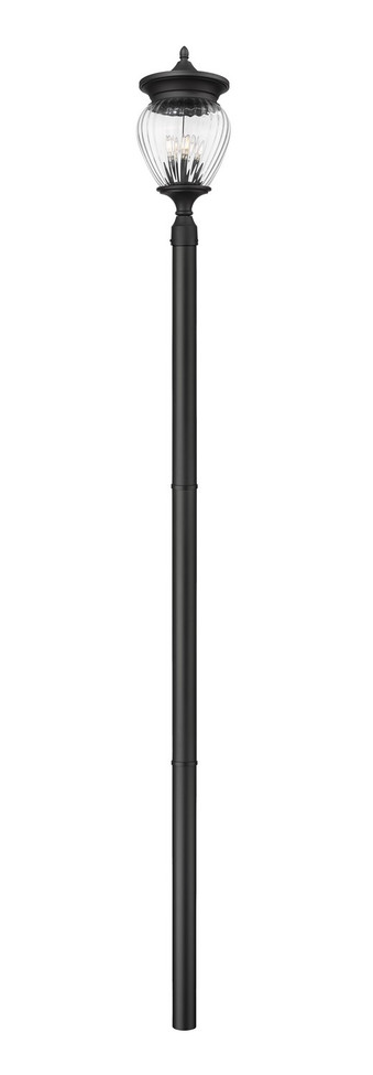 Z-Lite - 5016PHBR-5009P96-BK - Four Light Outdoor Post Mounted Fixture - Davina - Black