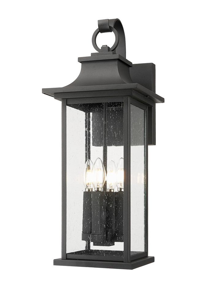 Z-Lite - 5017B-BK - Four Light Outdoor Wall Light - Tiberius - Black