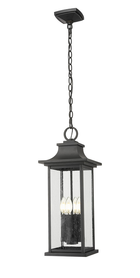 Z-Lite - 5017CHB-BK - Four Light Outdoor Chain Mount Ceiling Fixture - Tiberius - Black