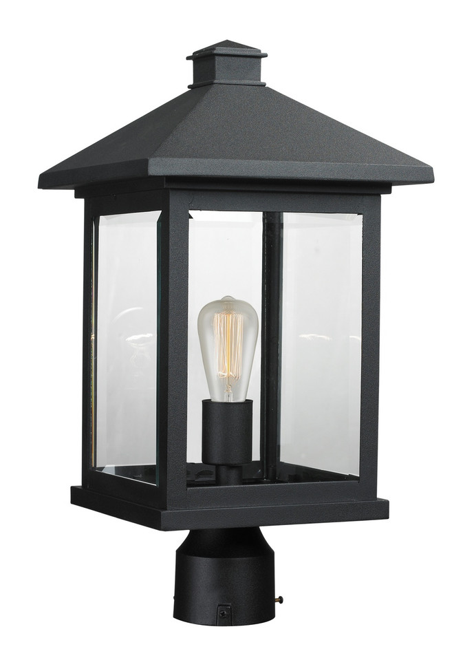 Z-Lite - 531PHBR-BK - One Light Outdoor Post Mount Fixture - Portland - Black