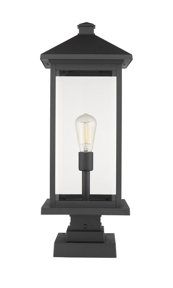 Z-Lite - 531PHBXLS-SQPM-BK - One Light Outdoor Pier Mounted Fixture - Portland - Black