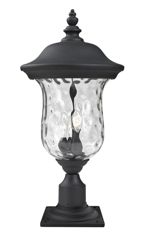 Z-Lite - 533PHB-533PM-BK - Three Light Outdoor Pier Mounted Fixture - Armstrong - Black