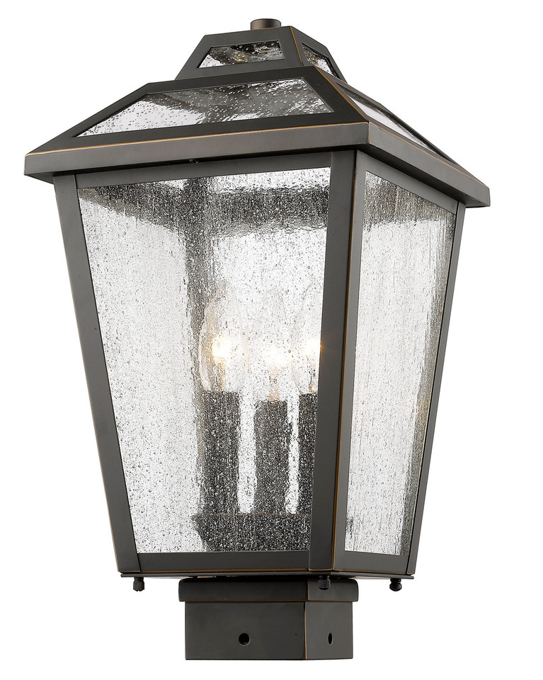 Z-Lite - 539PHMS-ORB - Three Light Outdoor Post Mount Fixture - Bayland - Oil Rubbed Bronze