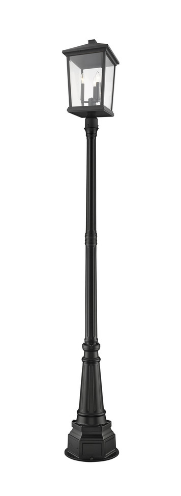 Z-Lite - 568PHXLR-564P-BK - Three Light Outdoor Post Mounted Fixture - Beacon - Black