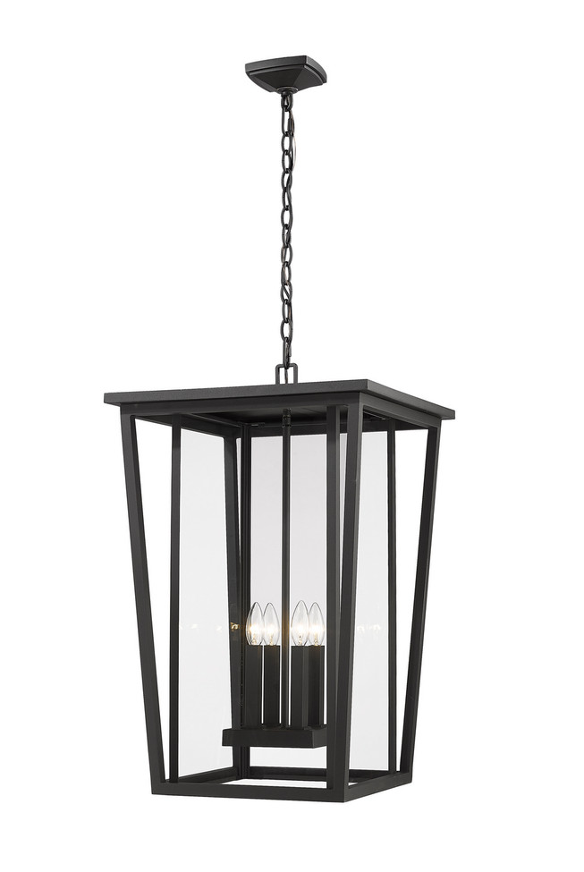 Z-Lite - 571CHXXL-BK - Four Light Outdoor Chain Mount Ceiling Fixture - Seoul - Black