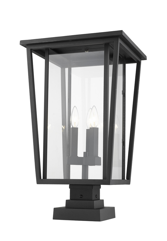 Z-Lite - 571PHXLS-SQPM-BK - Three Light Outdoor Pier Mounted Fixture - Seoul - Black