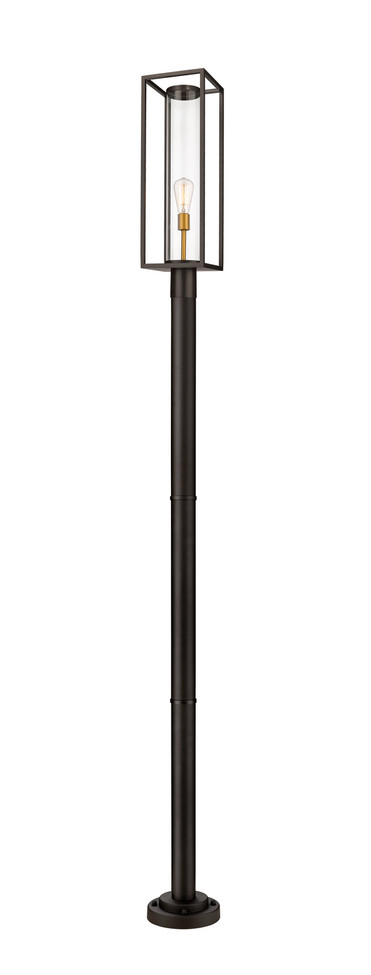 Z-Lite - 584PHBR-567P-DBZ - One Light Outdoor Post Mounted Fixture - Dunbroch - Deep Bronze + Outdoor Brass